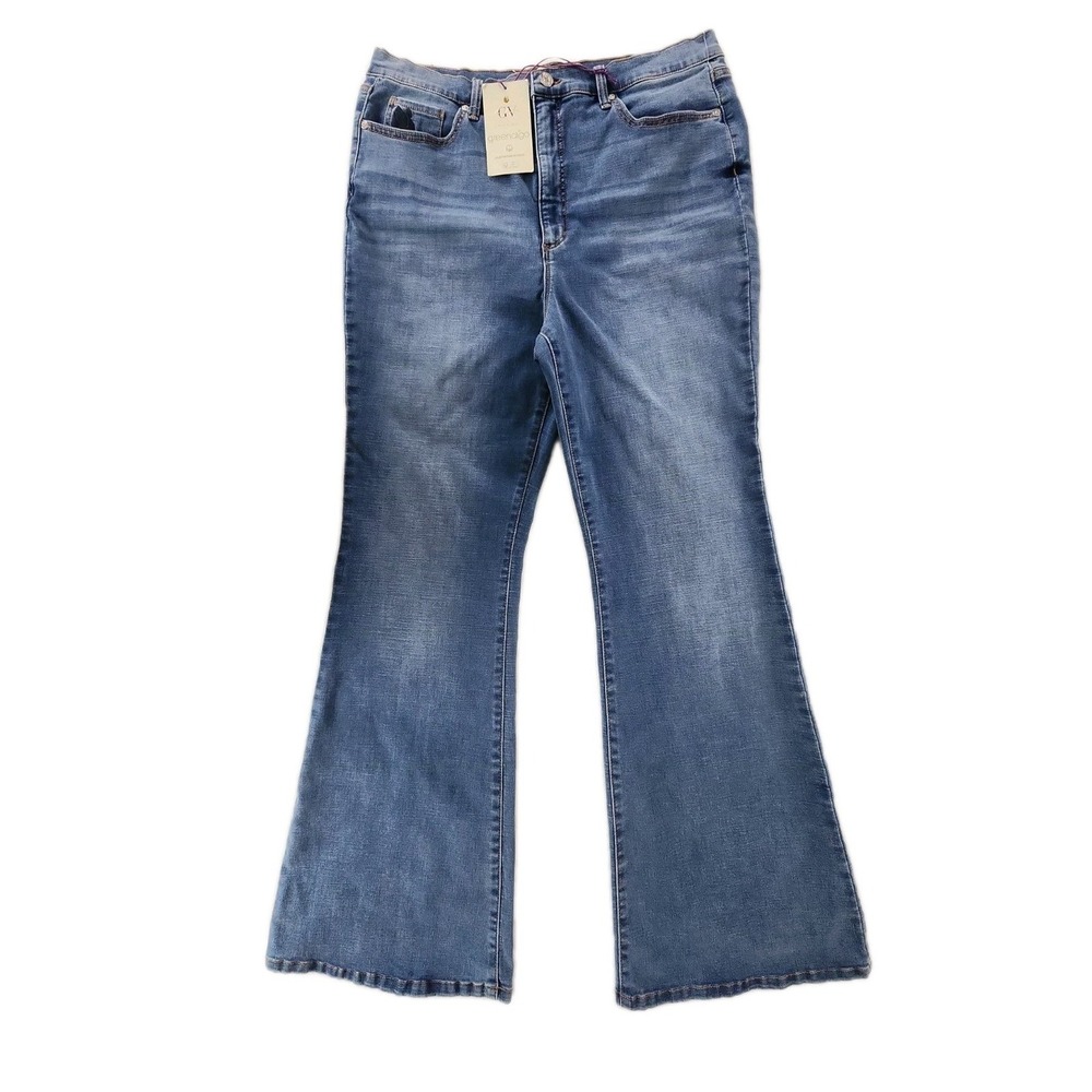 NEW Gloria Vanderbilt Womens 33W High-Rise Flare Jeans Cunningham Whiskers Y2K‎